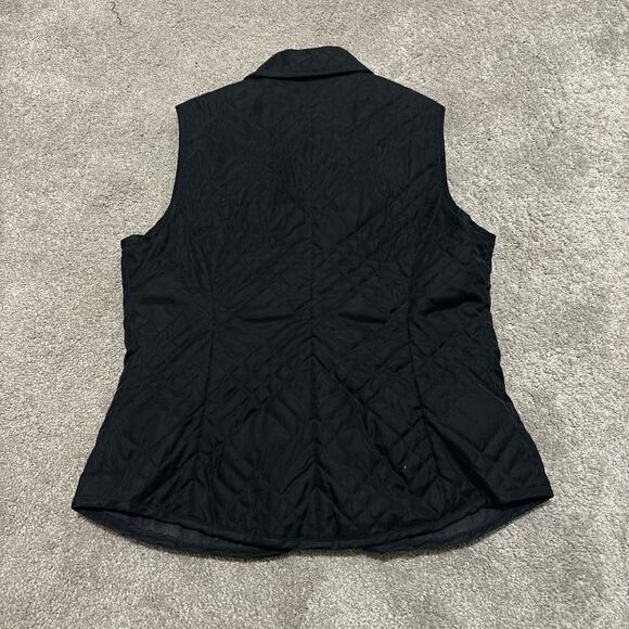 Faconnable Vest Womens Small Black Puffer Quilted Sleeveless Full Zip Jacket - Picture 3 of 6